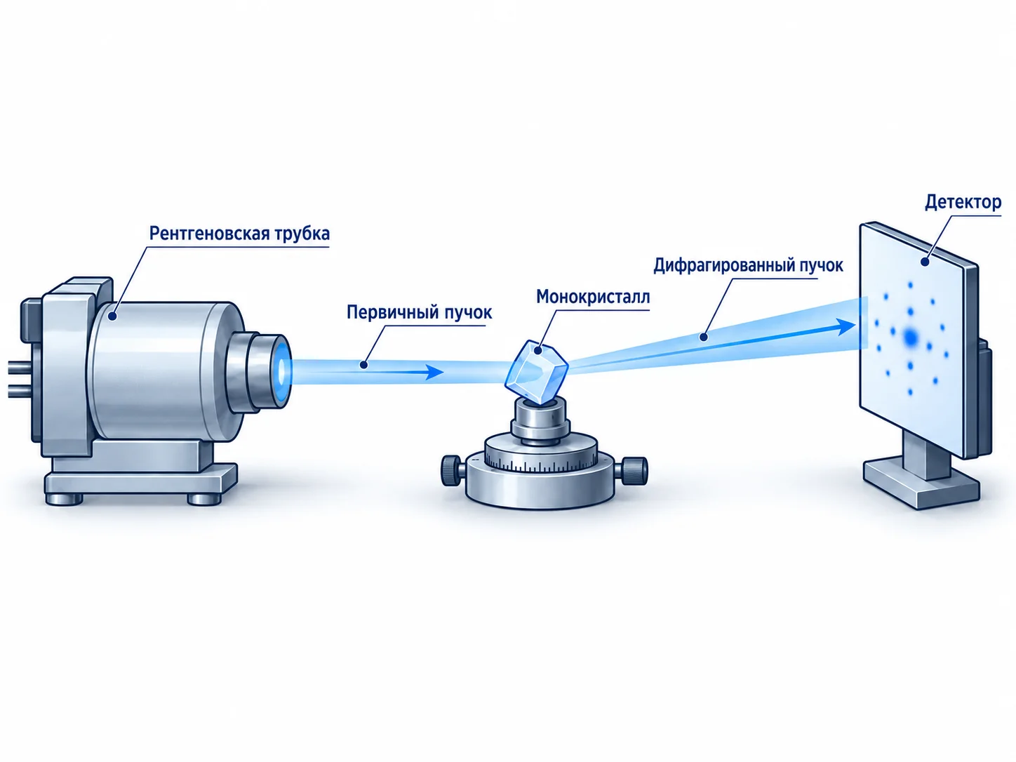 Схема работы рентгеновского ориентатора